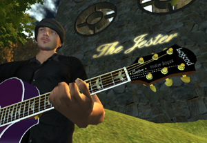 Didier Soyuz Warming Up outside the Jester Inn in Pixel Hill Secondlife