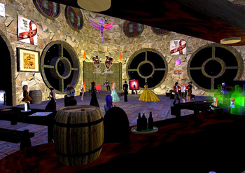 behind the bar in the Jester